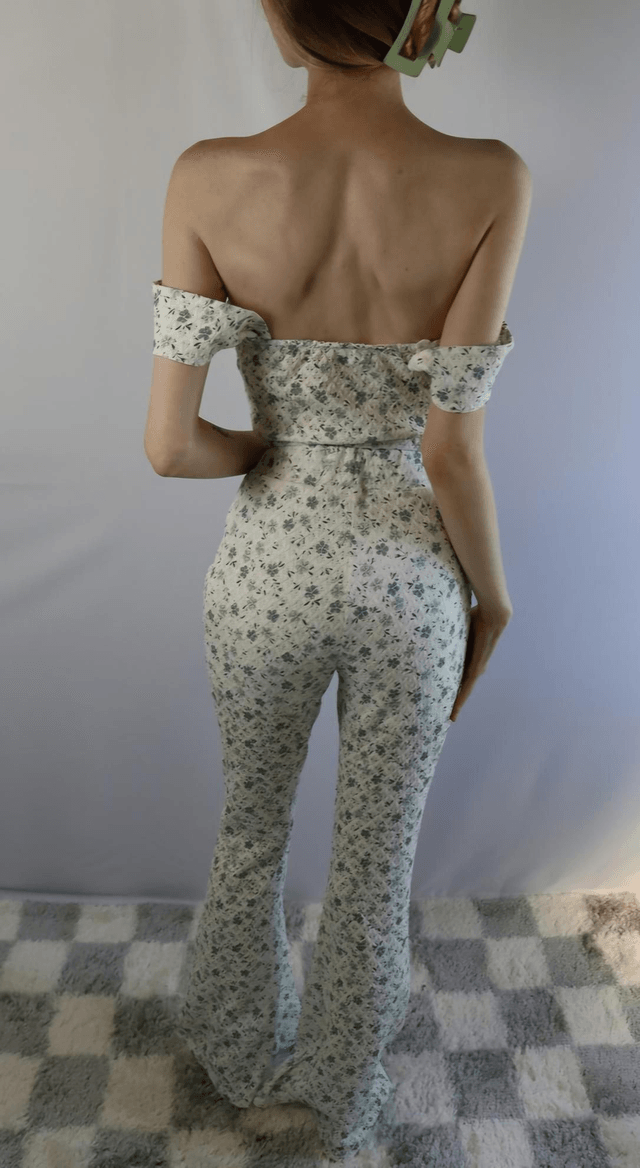 Floral Crop Top & Flare Set