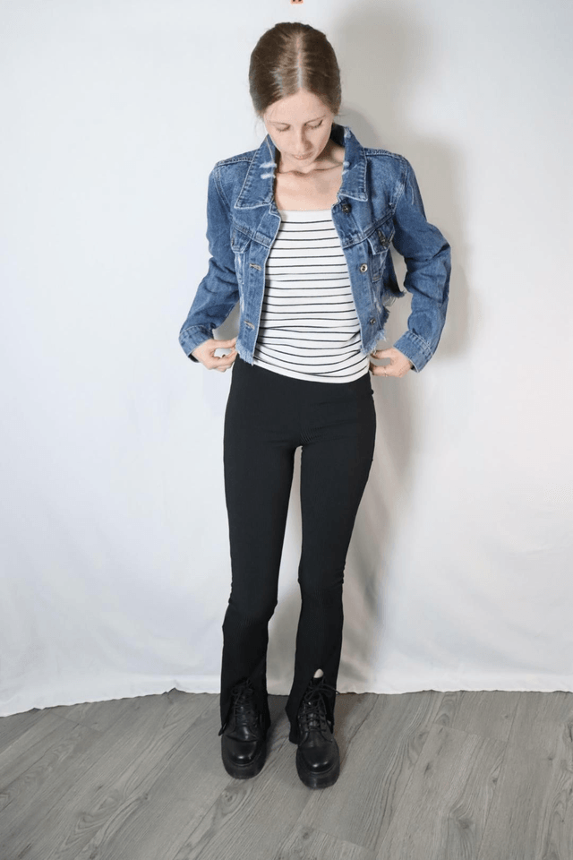 Short Ripped Denim Jacket
