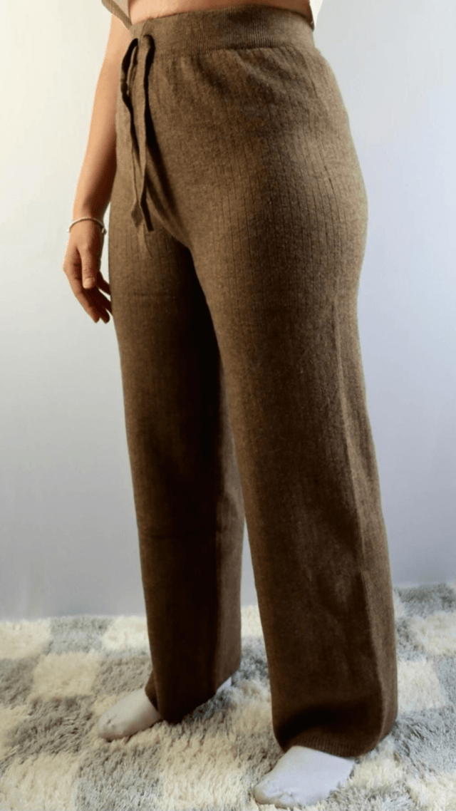 Fine Knit Wide Leg Trouser