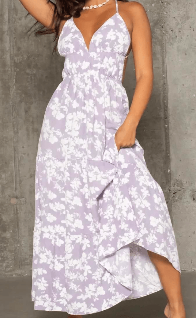 Lilac Floral Maxi Dress
