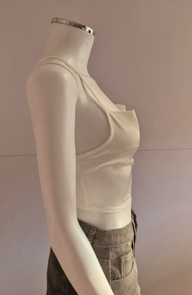 White Mesh Crop Top