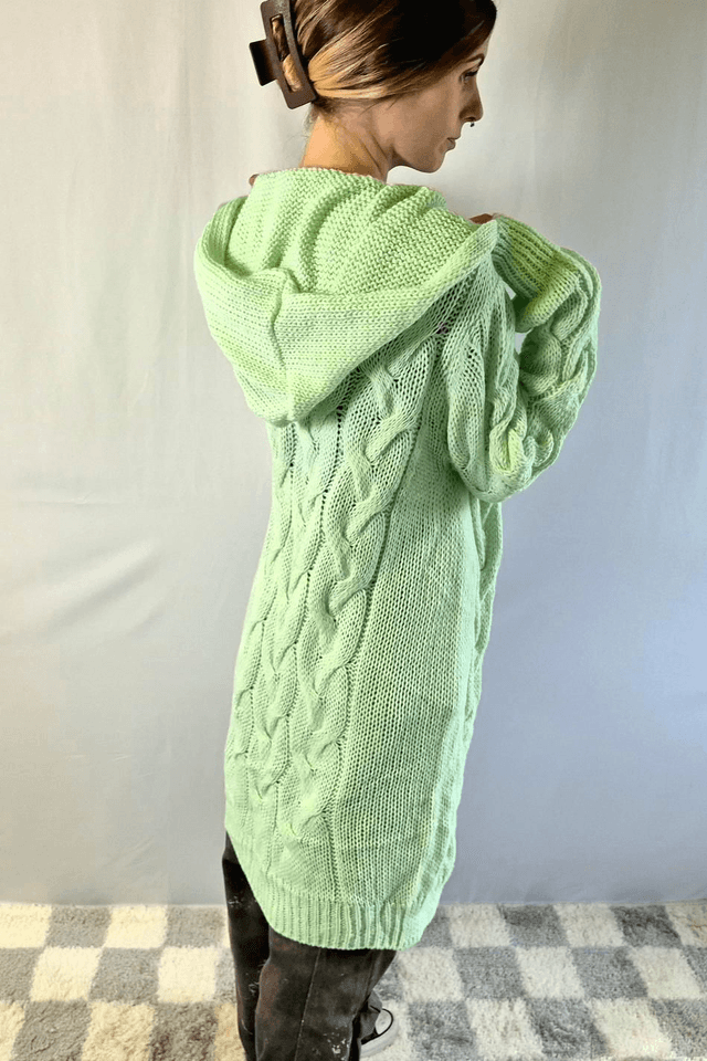 Hooded Knit Cardigan