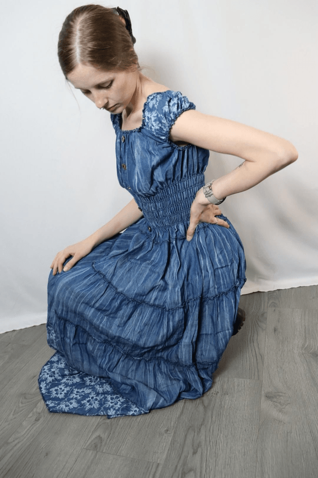 Mid-Length Denim Look Dress
