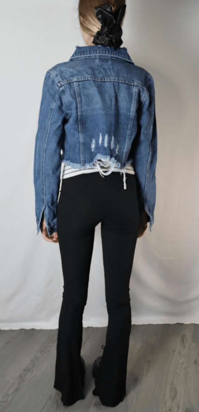 Short Ripped Denim Jacket