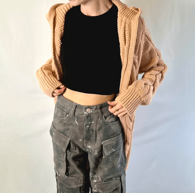 Hooded Knit Cardigan