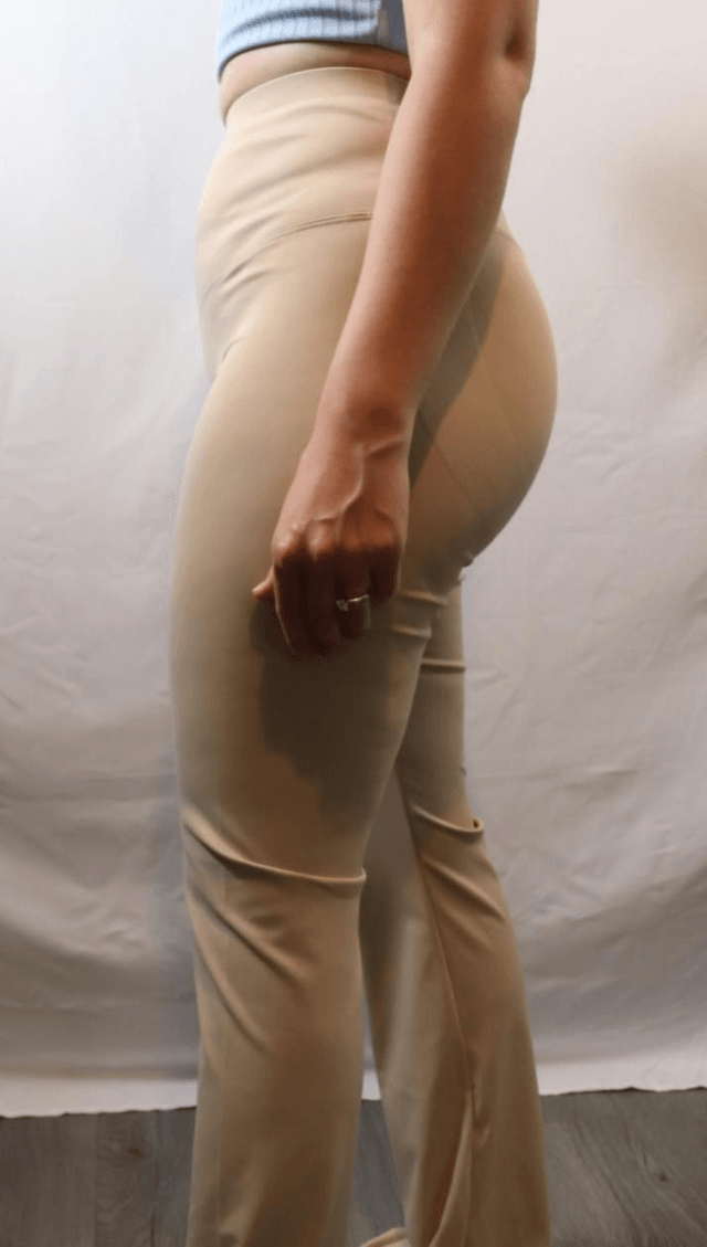 Beige Flare Yoga Pants