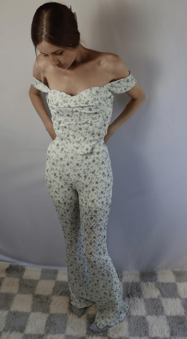 Floral Crop Top & Flare Set