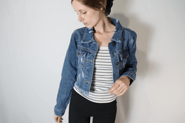 Short Ripped Denim Jacket