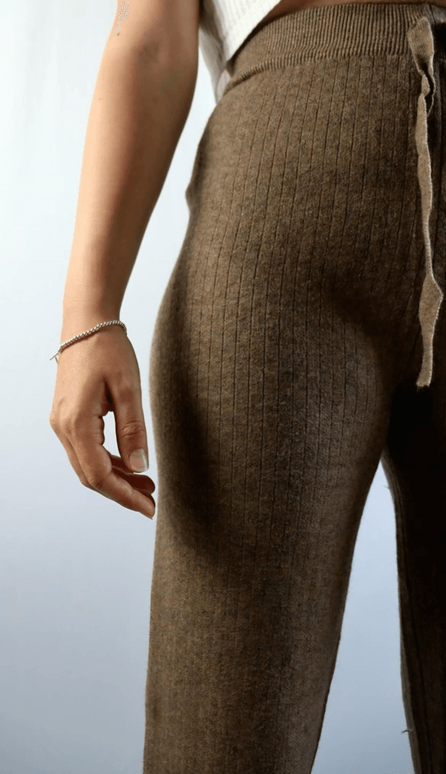 Fine Knit Wide Leg Trouser