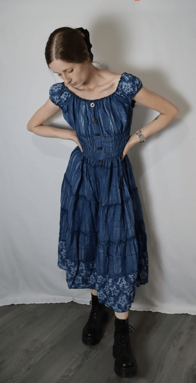 Mid-Length Denim Look Dress