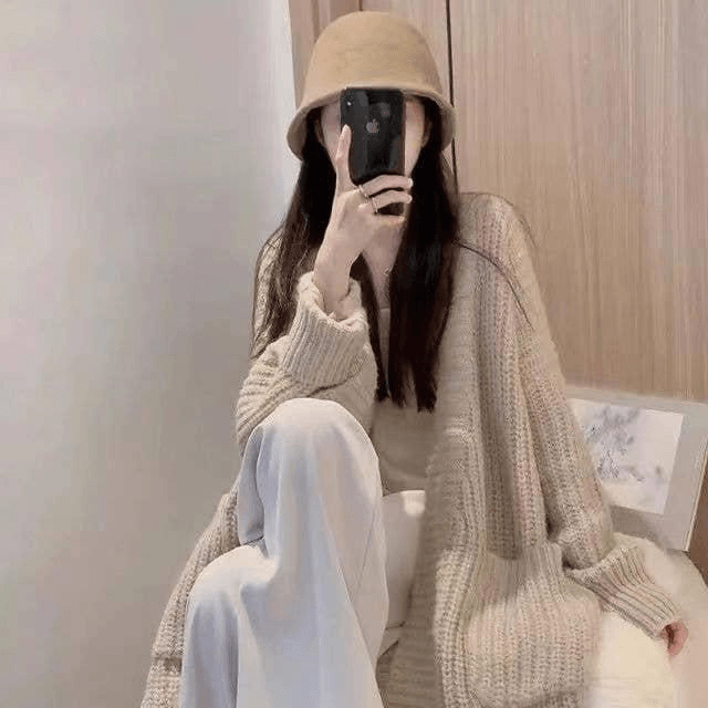 Mid Length Knit Cardigan with Pockets