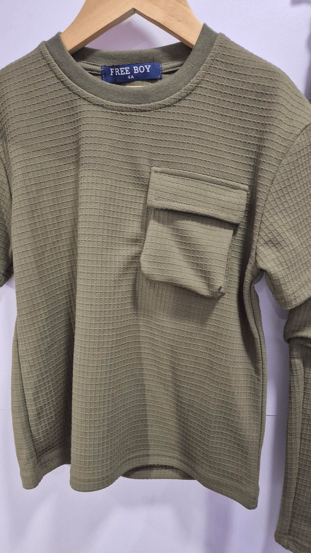 Waffle Texture T-Shirt & Pants Set