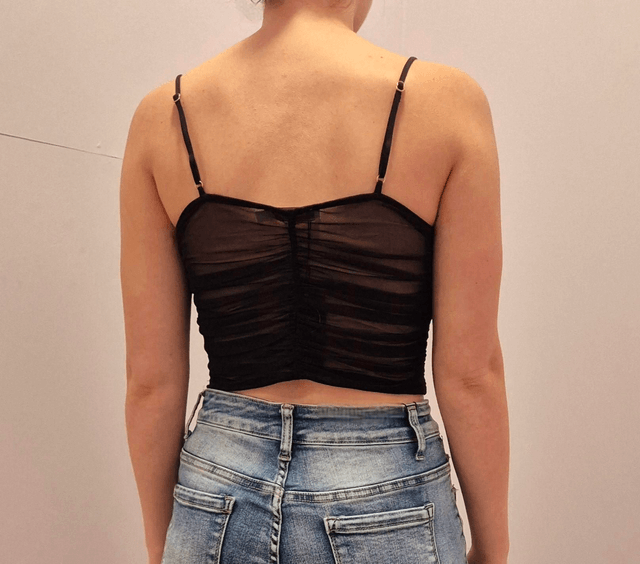 Black Sheer Crop Top