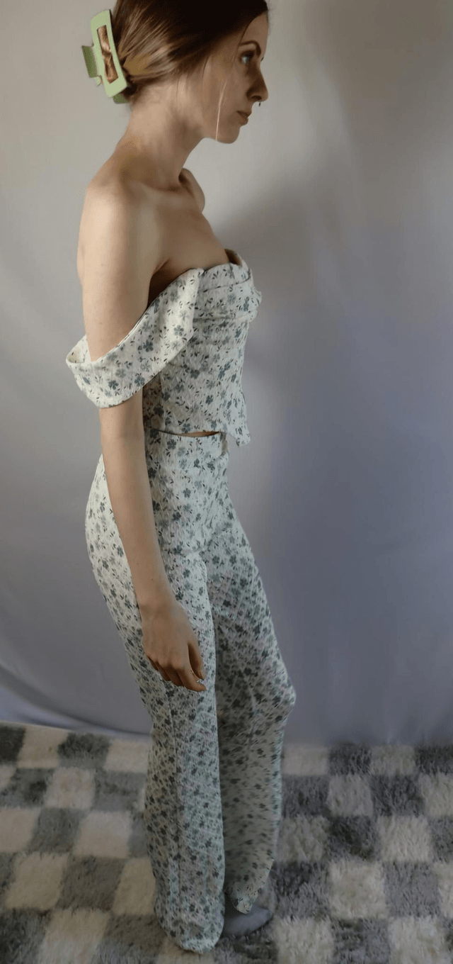 Floral Crop Top & Flare Set