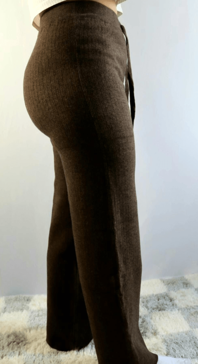 Fine Knit Wide Leg Trouser