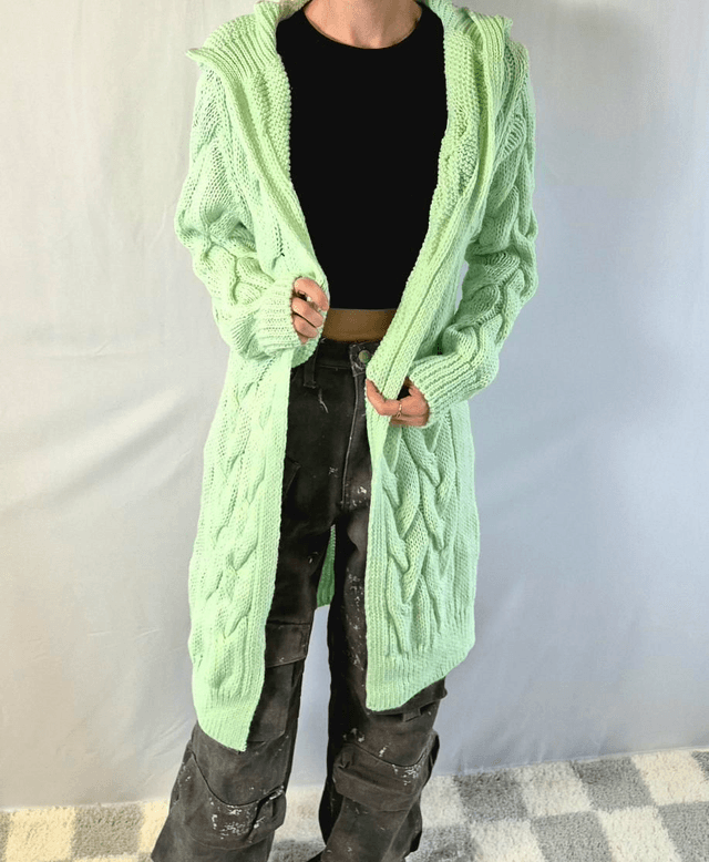 Hooded Knit Cardigan