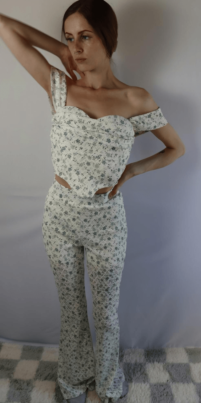 Floral Crop Top & Flare Set