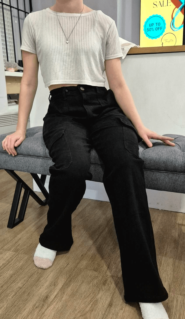 Black Cargo Jeans
