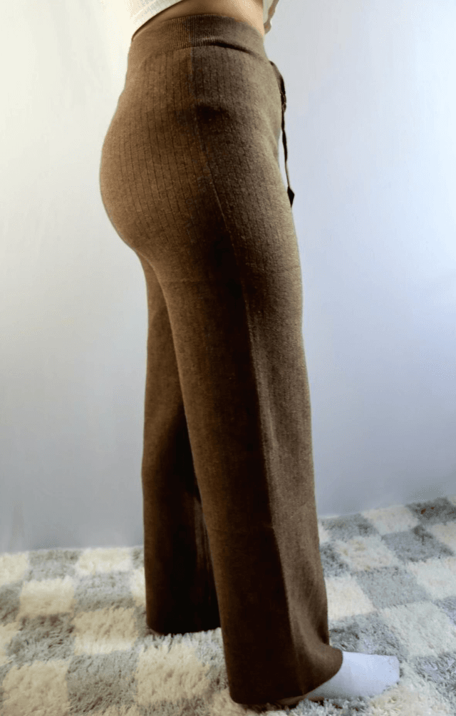 Fine Knit Wide Leg Trouser