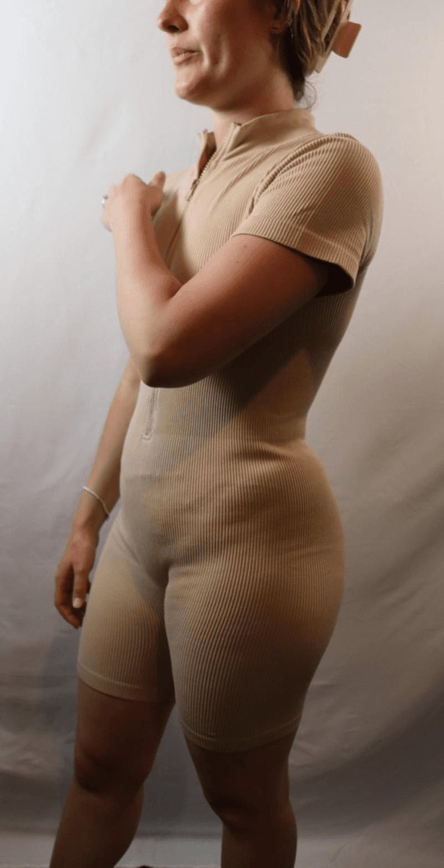 Zip Ribbed Bodysuit