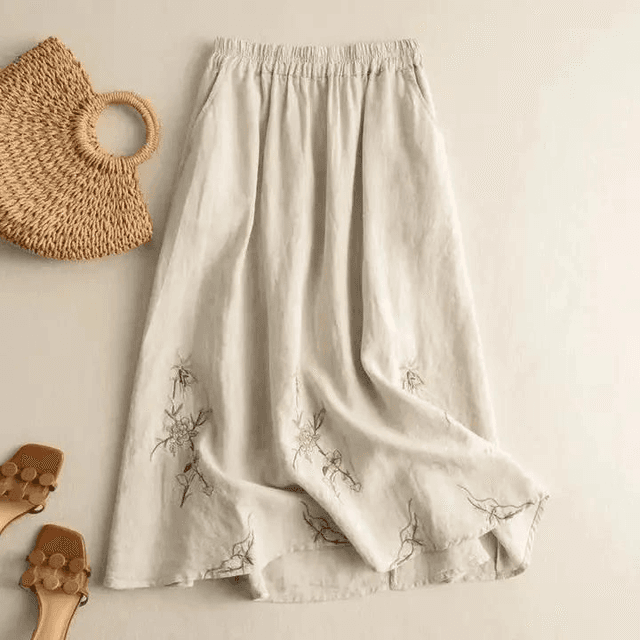 Embroidered Midi Skirt